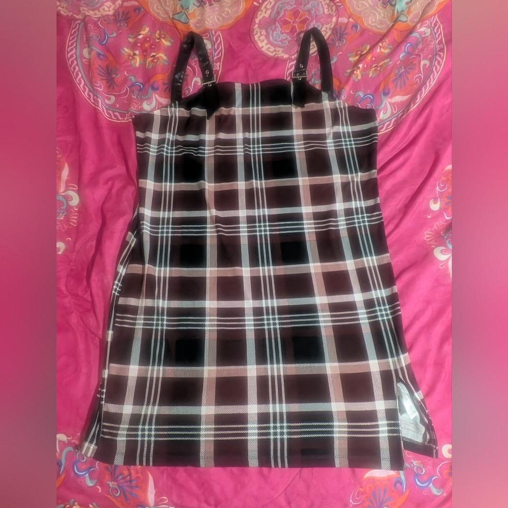 Plaid Sleeveless Dress